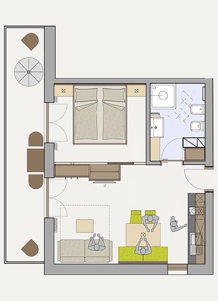 Skizze Apartment 1 Skizze Apartment 1
