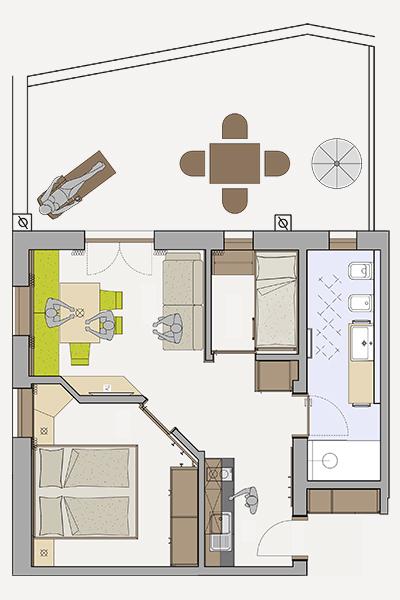 Skizze Apartment 2 Skizze Apartment 2